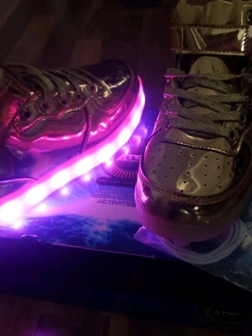 Kids ATS led light up shoes Gold shoes size 3y New with box Glow Shoes